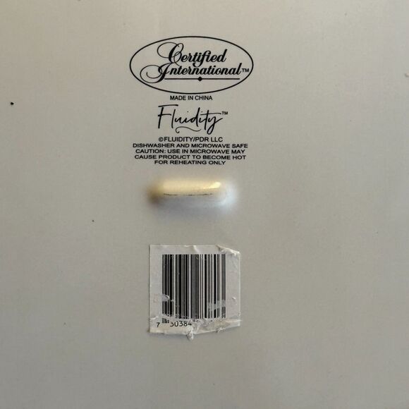 Certified International Fluidity Coastal Blue Ceramic Plate Set 2 Ocean Beach - Picture 5 of 7